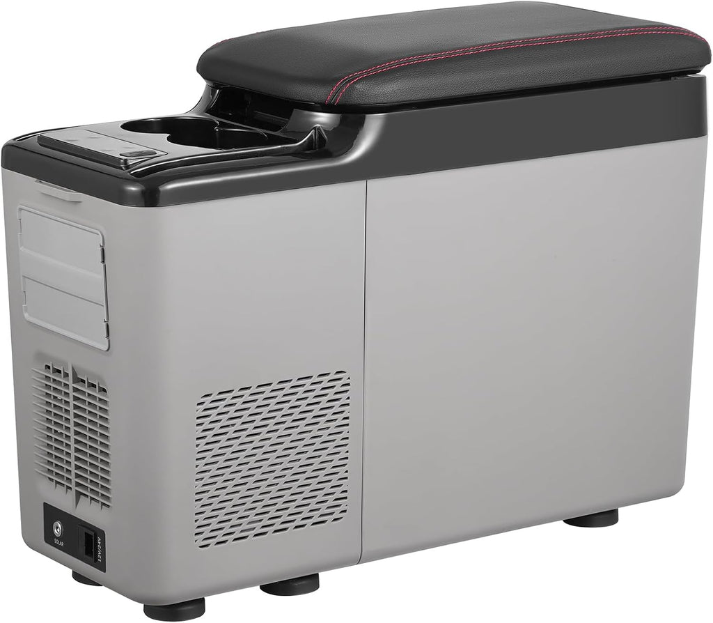 VEVOR Car Refrigerator, 12 Volt Car Armrest Refrigerator Fridge, 15 L Single Zone Portable Freezer, -4℉-68℉ Adjustable Range, 12/24V DC and 100-240V AC Compressor Cooler for Outdoor, Camping