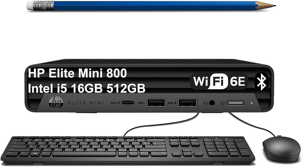 HP Elite Mini 800 G9 Business Desktop PC (Intel 6-Core i5-12500T (> i7-11800H), 16GB DDR5, 512GB SSD, UHD Graphics 770), MFF, 2X DP Ports, HDMI, Max to 3 Displays, USB-C, RJ-45, Wi-Fi 6E, Win 11 Pro