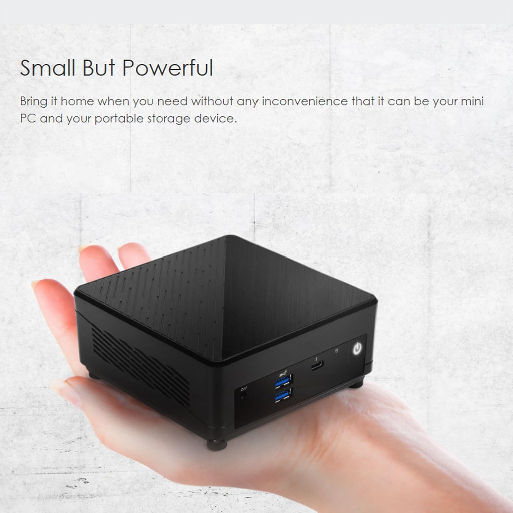 msi Cubi 5 Professional Mini PC, 12th Gen Intel i5-1235U Processor (Beats Ryzen 7 5700U), 16GB RAM, 256GB SSD, Wi-Fi 6, Windows 11 Pro, Support 4K@60Hz Display, Seamless Multitasking at Work/Gaming