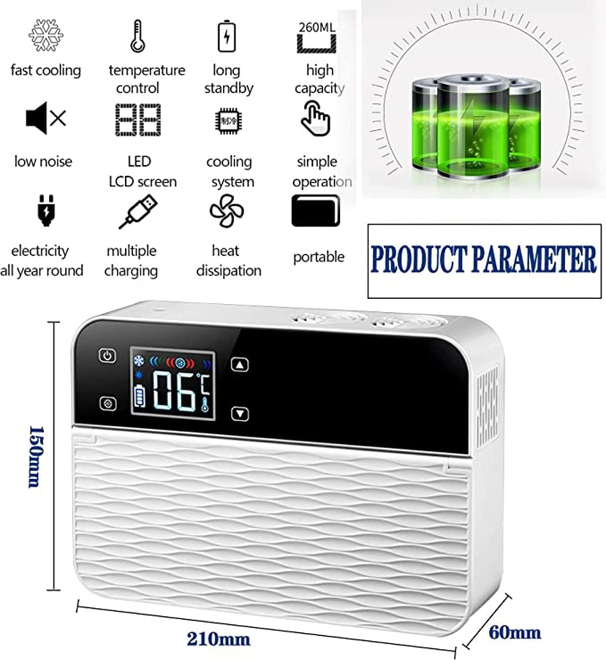 Insulin Cool Box, Medicine Refrigerator, Insulin Cool Box, Electric Mini Cool Box, Insulin Cool Bag, Electric Cool Box, Medicines for Travel/Interferon/Storage of Drugs,2batteries