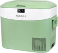 Megiu Car Fridge Portable 12 Volt Refrigerator 23 Quart (22 Liter) Freezer Compressor Cooler 12V/24V DC 110～240 V AC for Outdoor, Camping, Travel, Home Use -18℃~+15℃ (Green)