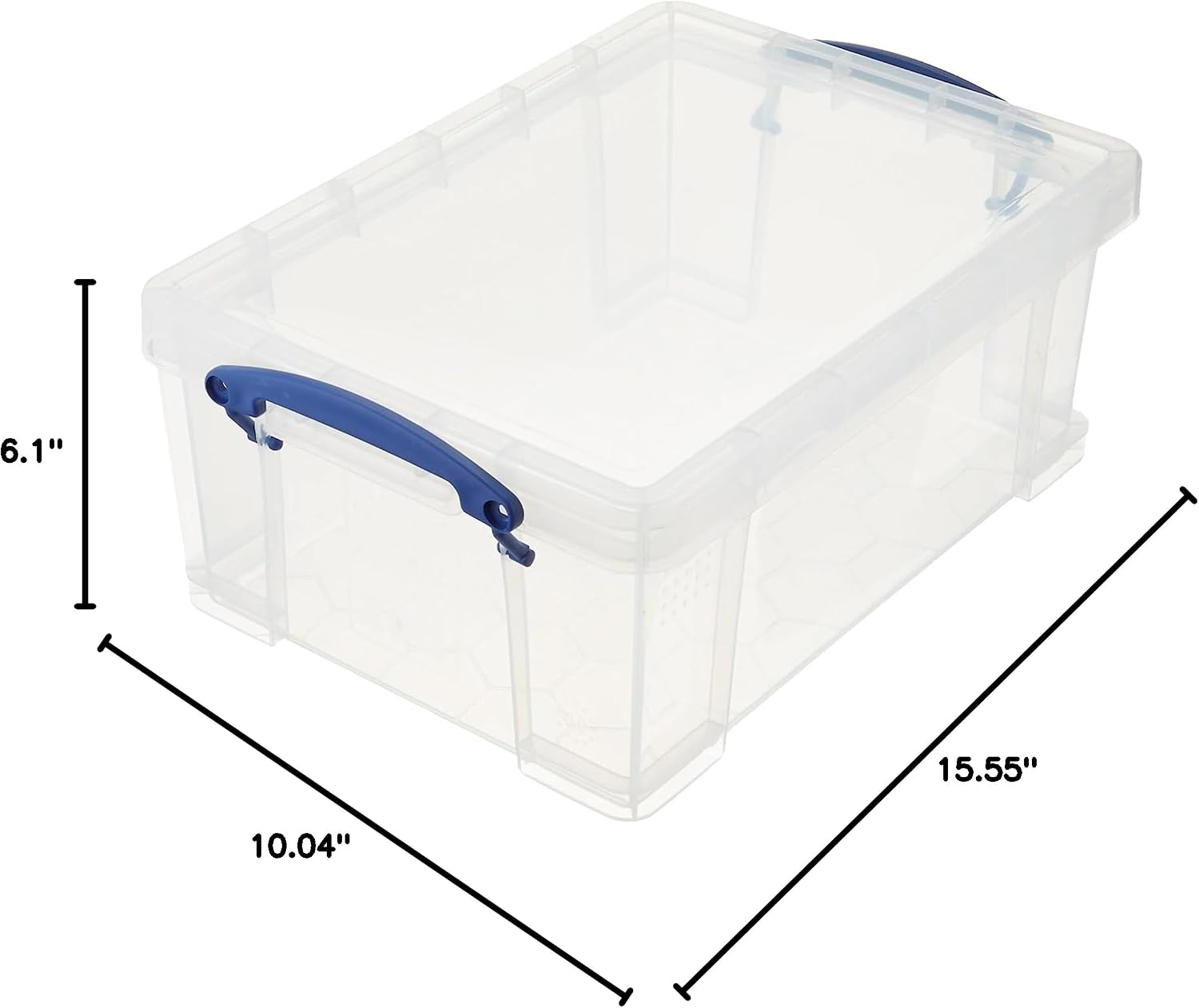 Really Useful Box Stackable 9 Liter Plastic Storage Container Bin with Snap Lid & Built-in Clip Lock Handles for Home & Office Organization (10 Pack)