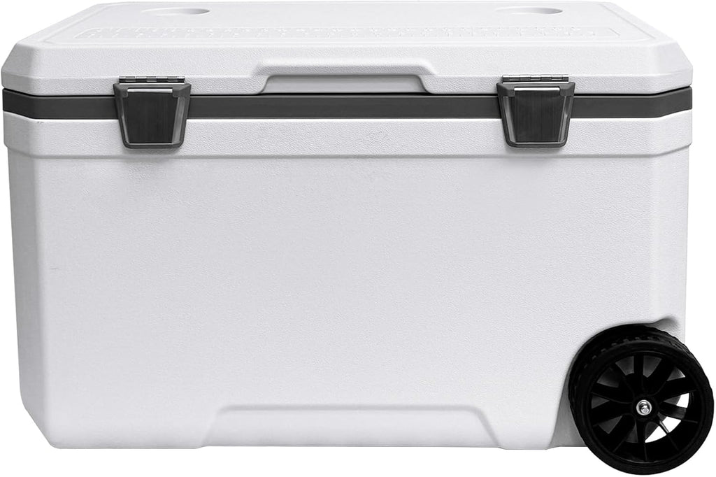 JUST-V 34-127 Quart Insulated Portable Cooler with Heavy Duty Wheels Keeps Ice for up to 5 Days, Great for Drink, Beach, Camping, Tailgating, Sports, & More