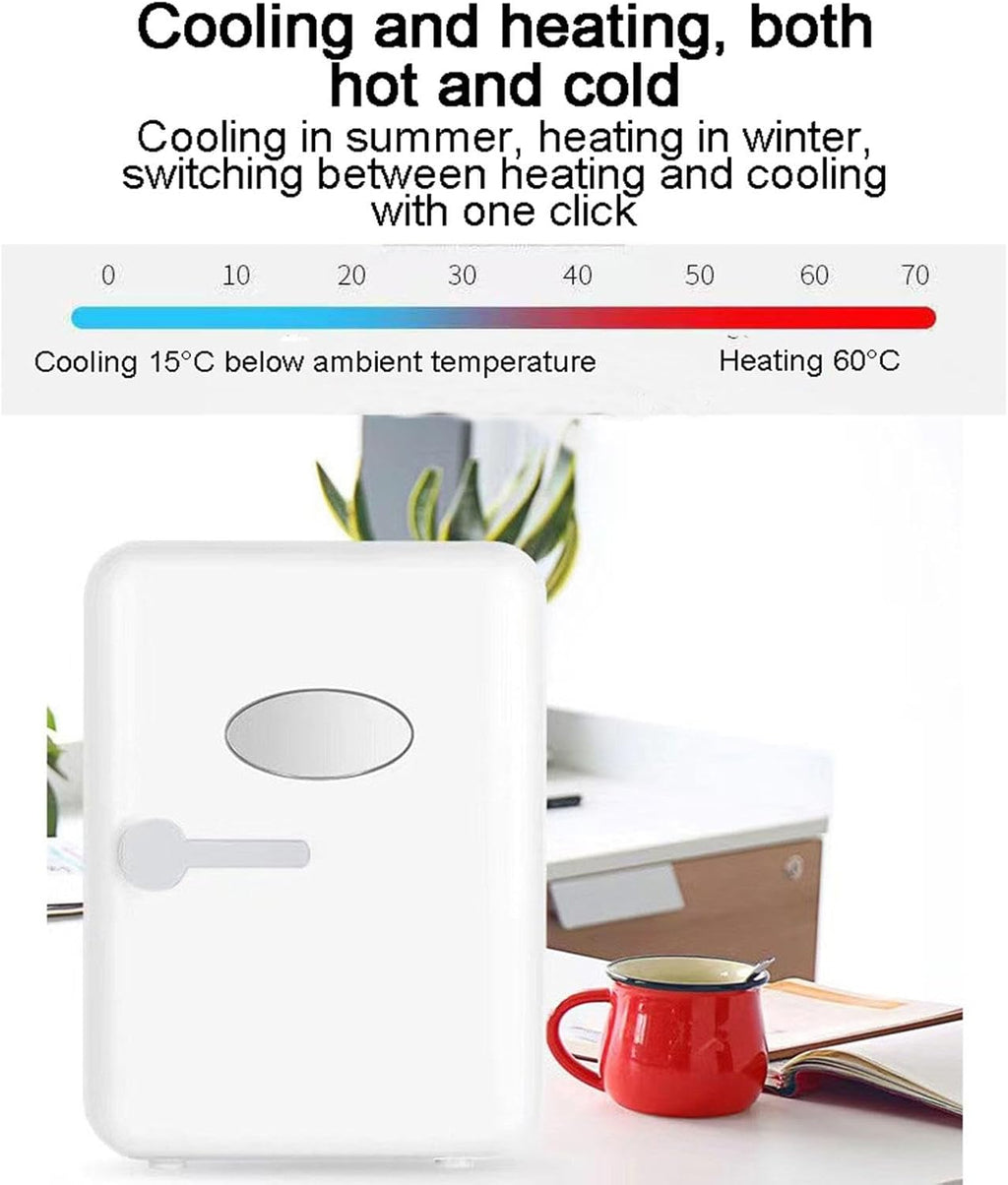 Mini Refrigerator 220V AC/ 12V DC Thermo Electric Cooler and Warmer Small Fridge Rapid Cooling 4 Liter/6 Cans Skincare Fridge for Beverage, Food, Home, Office and Car,Pink