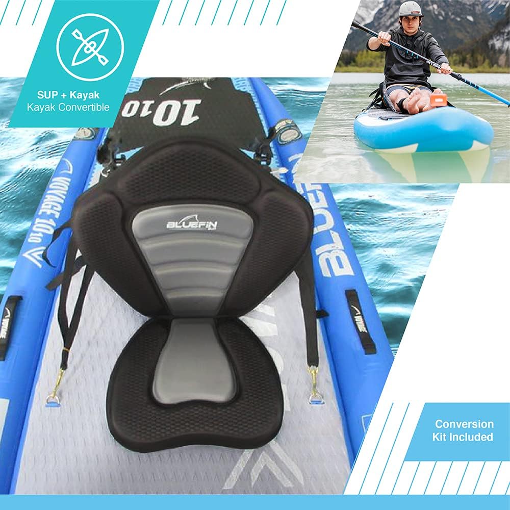 Bluefin SUP Voyage 10'10 Package with Cooler Box | Ultimate Activity Stand Up Inflatable Paddle Board | Added Stability | 20% Extra Width | Side Rails | 2X Fishing Rod Mounts | 5 Year Warranty