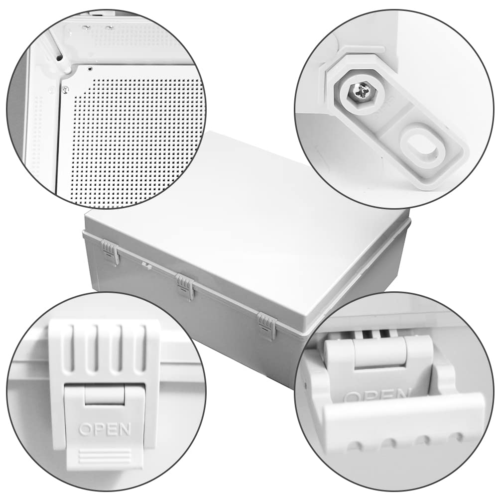 Big Size 23.62'x19.68'x8.66' IP67 Waterproof Enclosure Electrical Junction Box, Grey Shell ABS Outdoor Box With Covers (600x500x220mm)