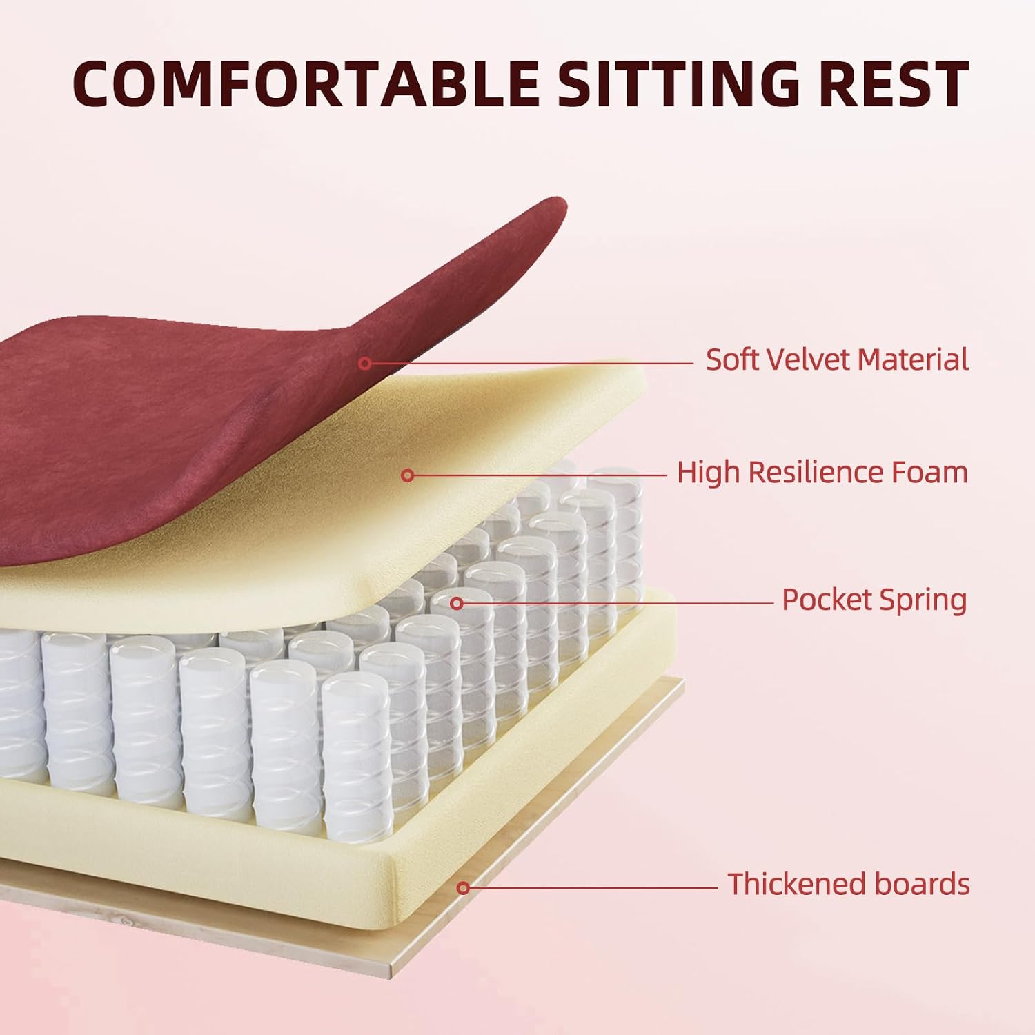 Huracan Velvet Fabric Gaming Chair with Footrest for Adults, Ergonomic Gaming Chairs with Massage Lumbar, Reclining Racing Computer Chair with Spring Cushion for Home Office Video Game, Red