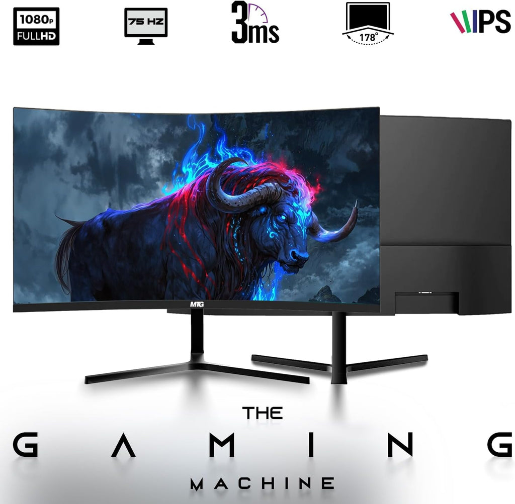 CyberCube Mini PC Bundle, Intel Core i5, 16GB RAM ARGB, 256GB SSD, 32 Inch Curved Monitor, RGB Kit, Webcam, Windows 11 (Renewed)
