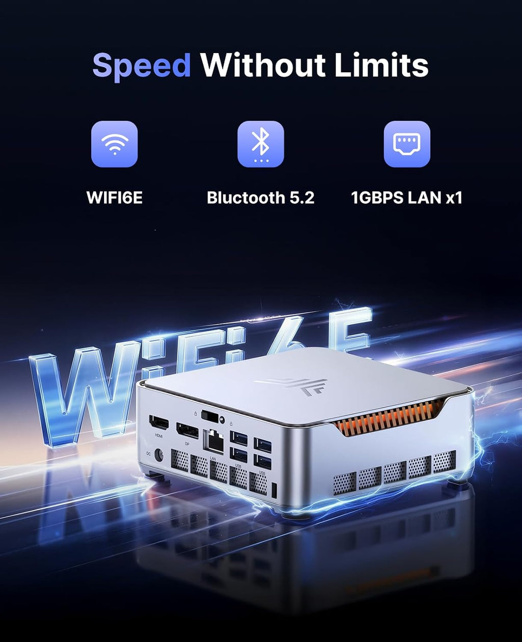 KAMRUI Hyper H2 Mini PC, Core i9-14900HX (24C/32T, up to 5.8GHz), 32GB DDR4 1TB M.2 NVMe SSD, Triple 4K, WiFi 6E, Bluetooth 5.2