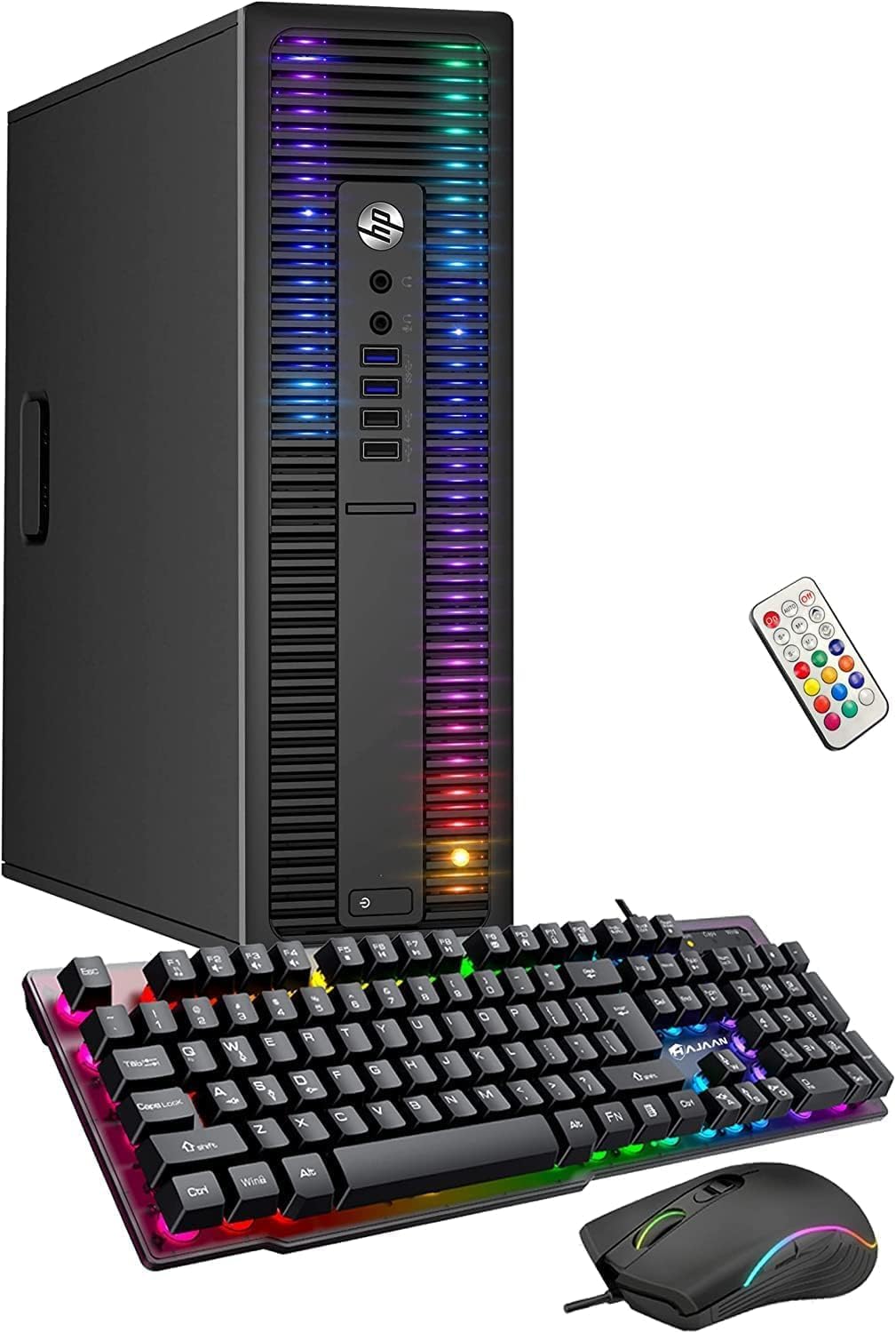 HP RGB Gaming Desktop PC, AMD A10 Pro 3.5GHz up to 3.8GHz, 16GB DDR4, 256G SSD + 3TB, Radeon RX 550 4G GDDR5, 600M WiFi & Bluetooth 5.0, RGB Keyboard & Mouse, Windows 11 (Renewed)