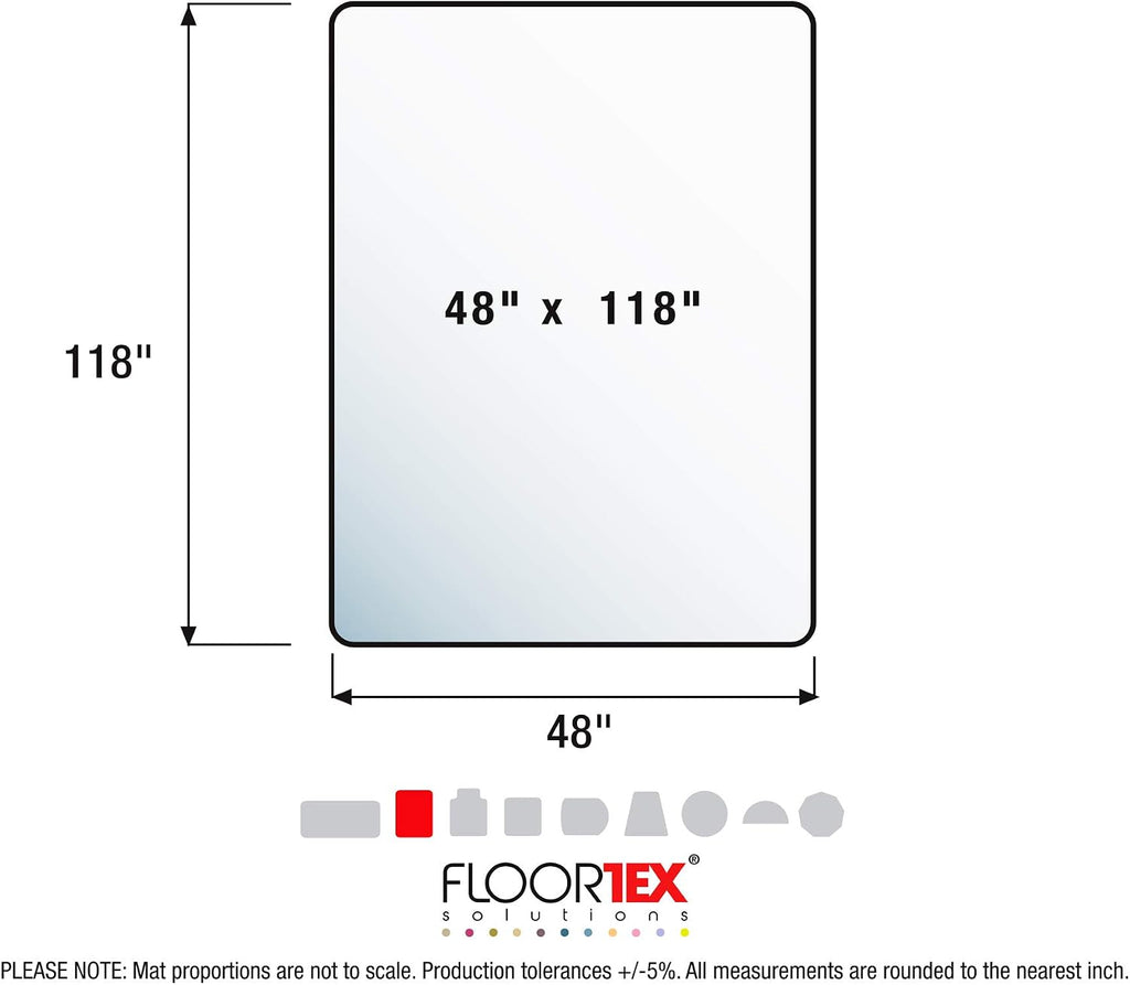 Floortex® Ultimat® Strong Polycarbonate Rectangular Chair Mat for Hard Floor - 48' x 118'