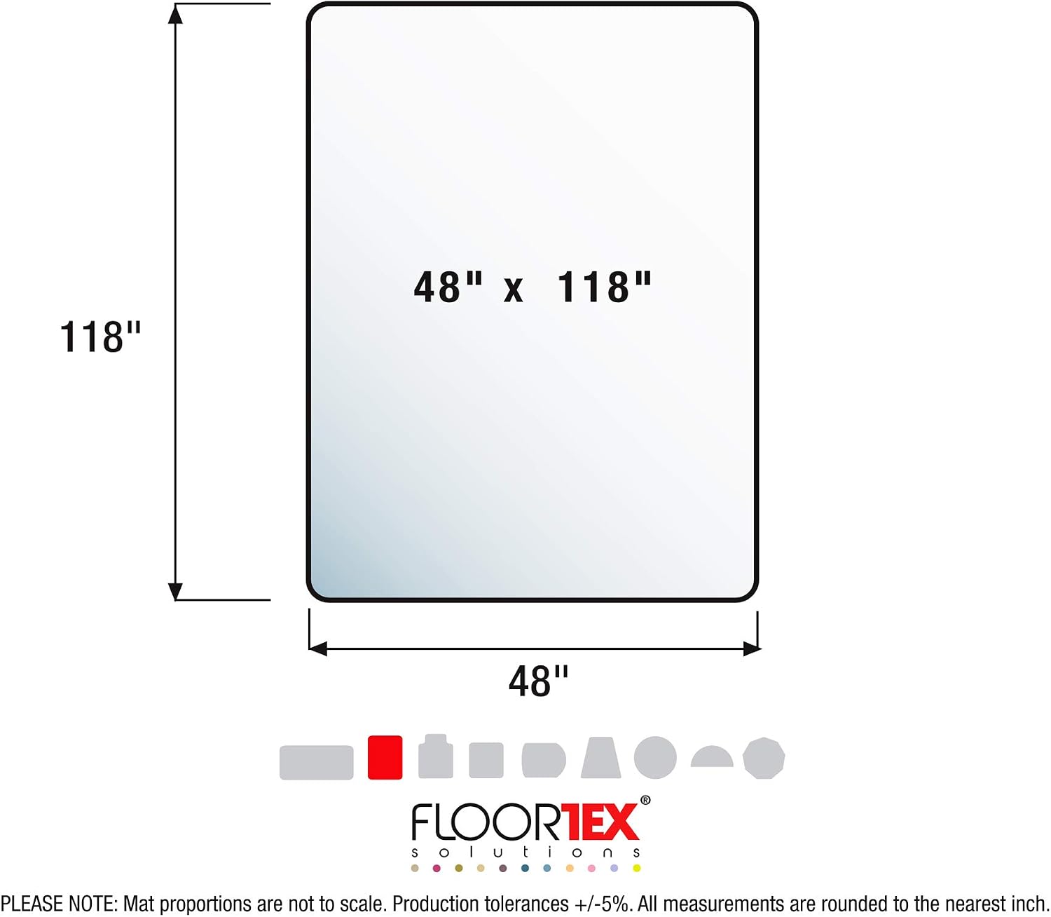 Floortex® Ultimat® Strong Polycarbonate Rectangular Chair Mat for Hard Floor - 48' x 118'