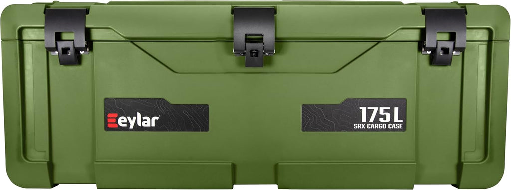 SRX-175 Overlanding Cargo Case – 175L Waterproof Storage Box for Camping, Off-Road & Truck Bed Gear – Heavy-Duty Lockable Storage with Gas Strut Lid, Stackable Design & Interior Organizer Tray (Green)