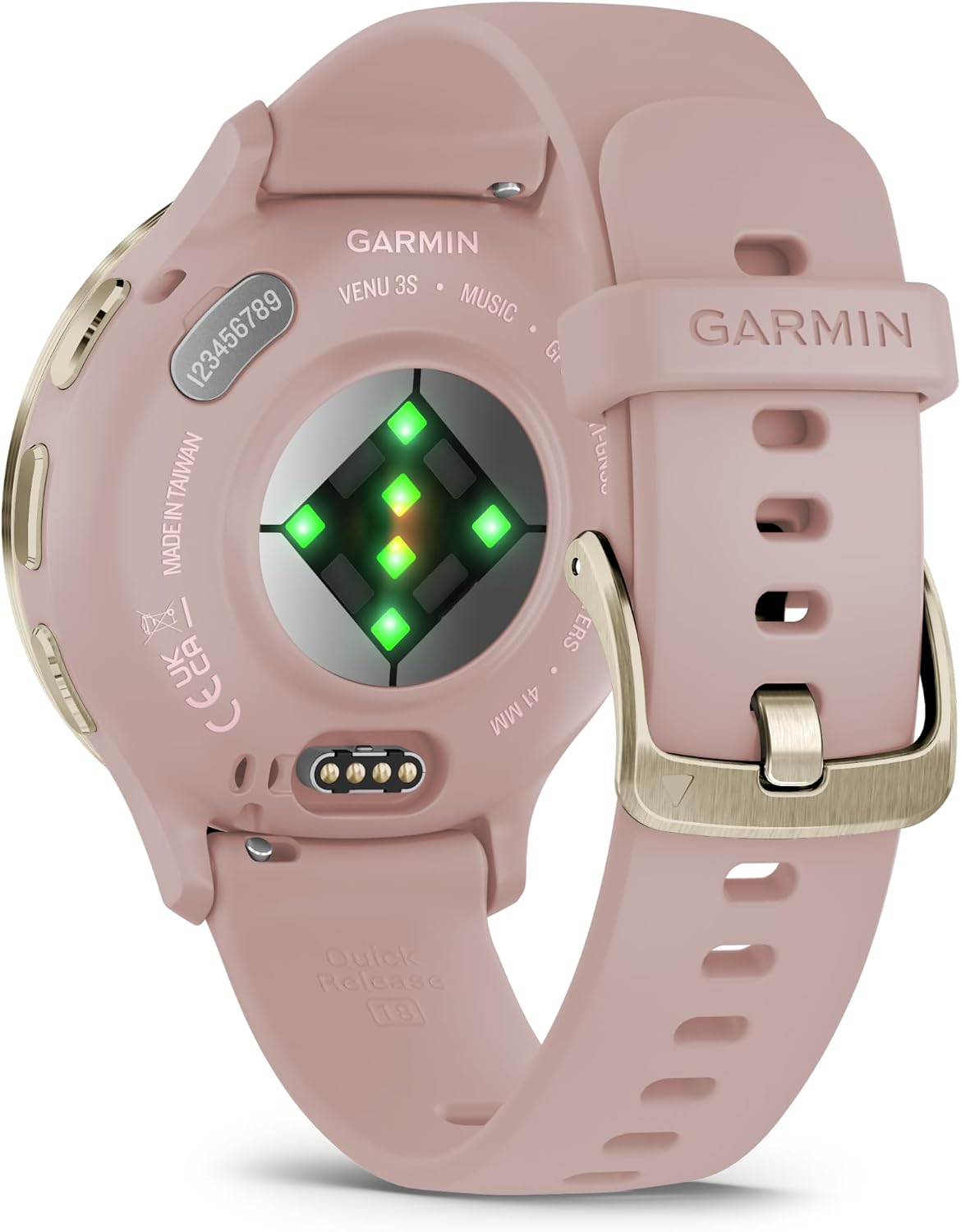 Garmin Venu 3S Advanced Fitness and Health Tracker Smart Watch Soft Gold Stainless Steel Bezel with Dust Rose Case 41MM Silicone and 1.2 Inch AMOLED Touch Screen Display
