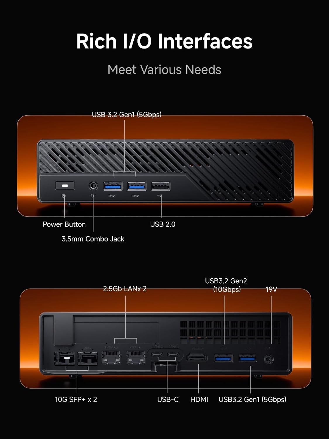 MINISFORUM MS-A2 Mini Workstation AMD Ryzen 9 9955HX(16C/32T, up to 5.4GHz) 32GB RAM 1TB SSD Mini PC, HDMI/2xUSB-C Triple Display Mini PC, 2x2.5G LAN Port|10G SFP+ Port, Support M.2 2280/22110/U.2 SSD