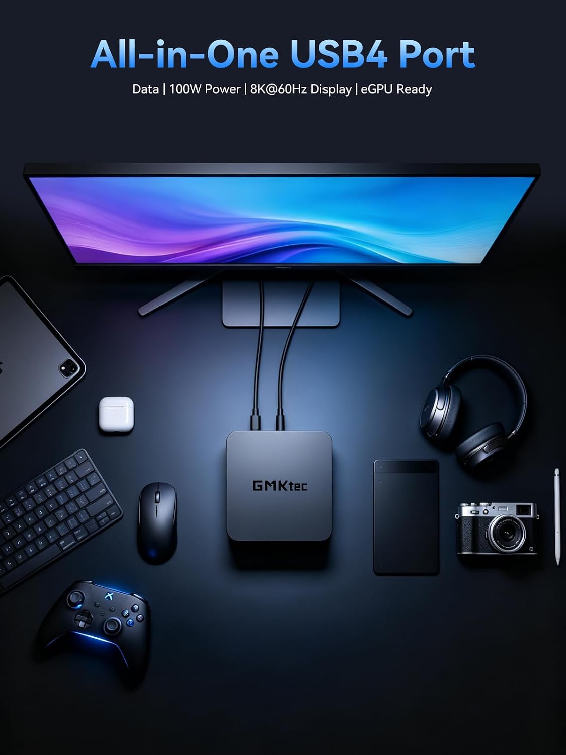 GMKtec K17 Intel Core Ultra 226V Mini PC 97TOPS with Samsung LPDDR5X 8533 MT/s PCIe 4.0 SSD i226V 2.5G RJ45/ WiF6E BT5.2/ USB4.0 Intel Arc 130V Mini Gaming Computer