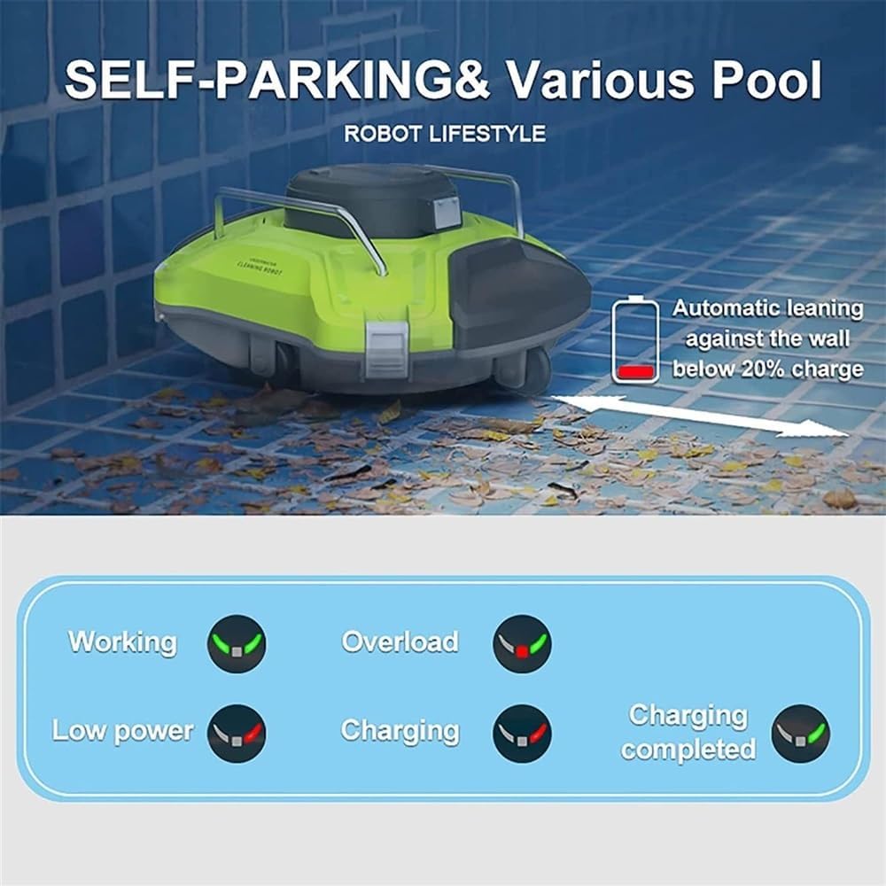 Robotic Pool Cleaner Fully Automatic Swimming Pool Cleaning Robot Wireless Intelligent Cleaning Underwater Cleaning Suction Device Rechargeable
