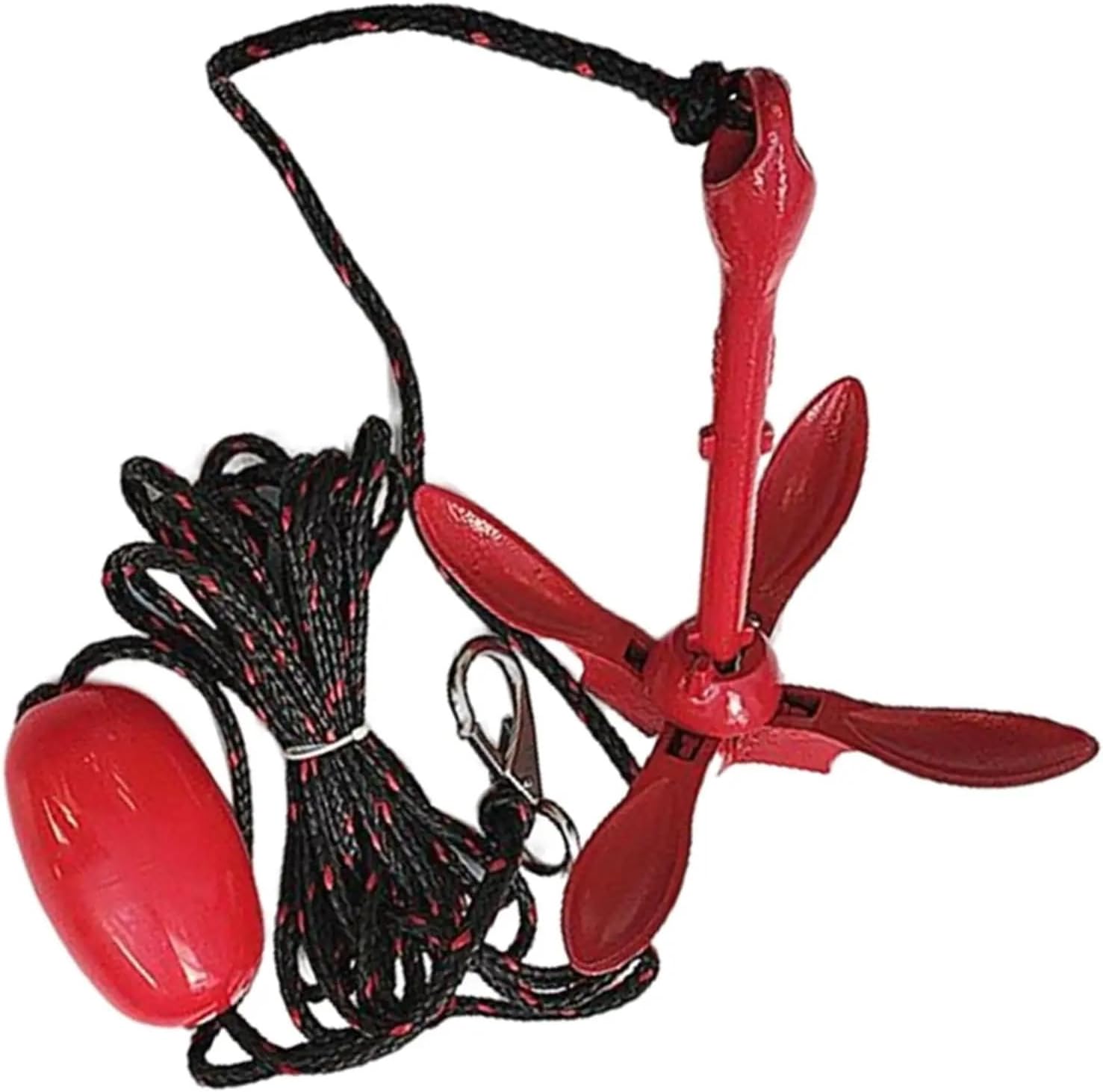 Folding Anchor, Red Spray-Coated Anchor Folding Set Carbon Steel,for Small Boats Canoe Paddle Boards