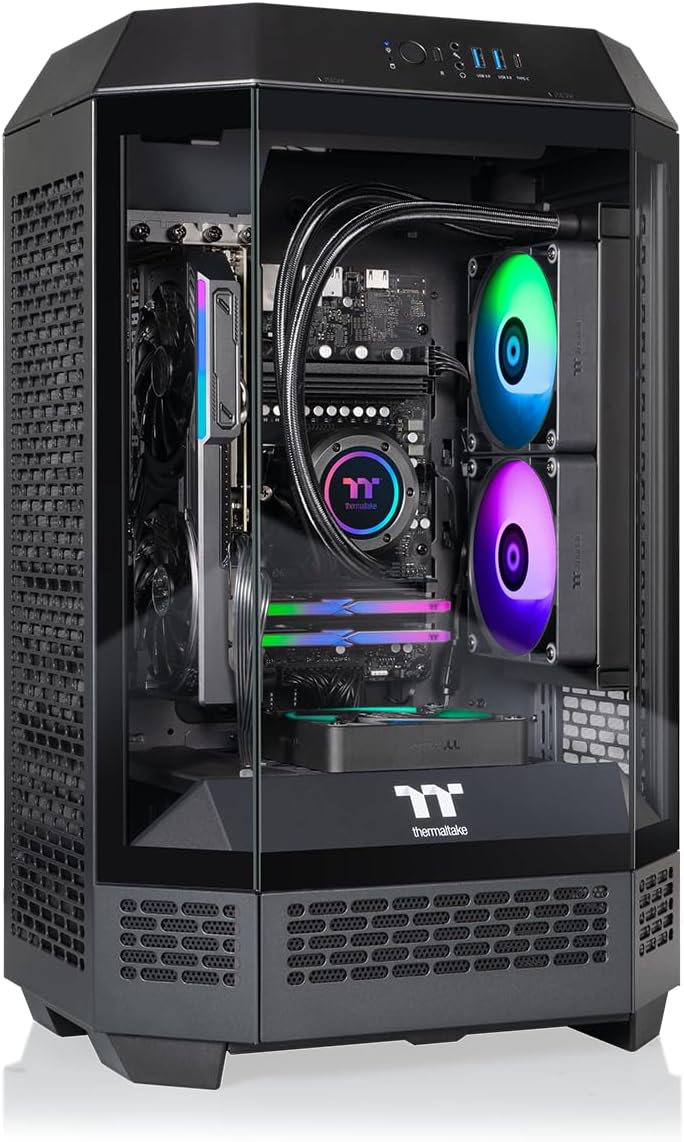 Thermaltake LCGS Reactor 8796X Gaming Desktop (AMD Ryzen™ 7 8700F, 32GB 6000MT/s DDR5 RGB Memory, AMD Radeon™ RX 9060 XT 16GB, 1TB NVMe M.2, WiFi, Windows 11) T3BK-B650-96X-LCS