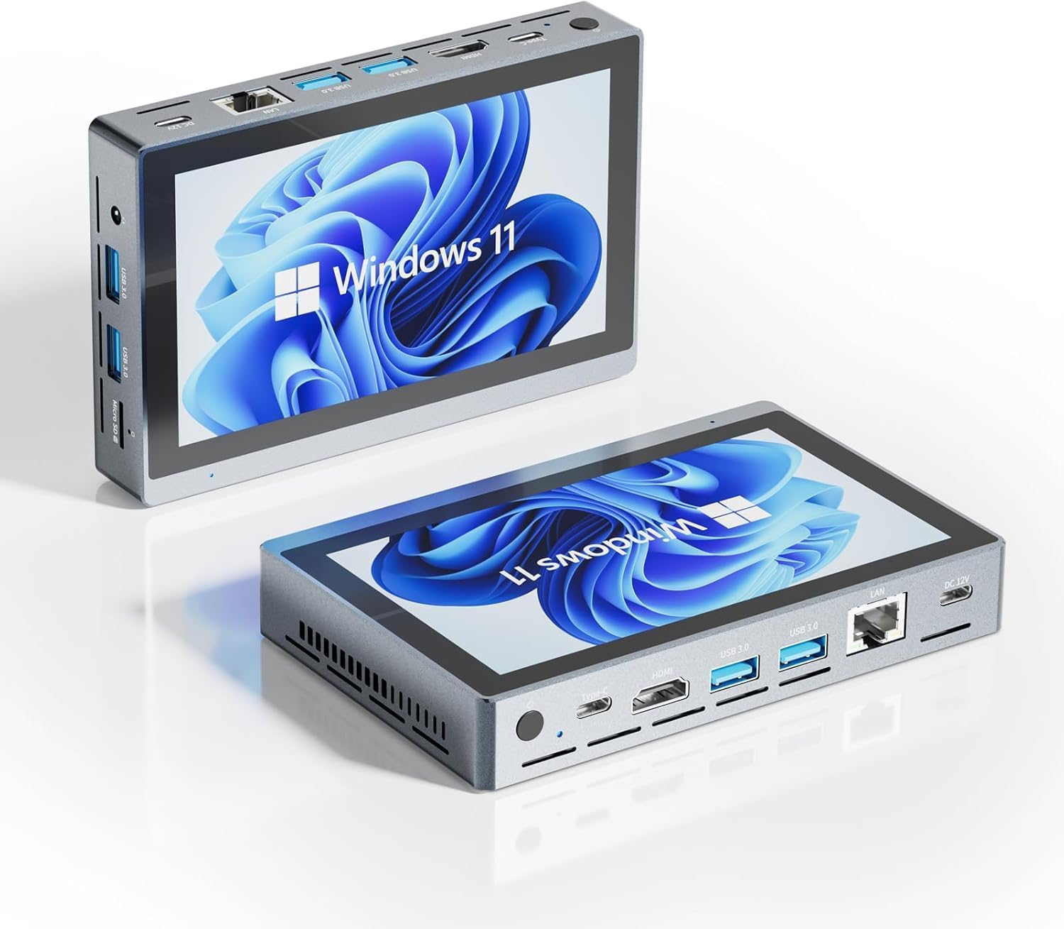 Mini PC Win 11 Pro,Celeron N5100 Mini Computer with Fan, 8GB DDR4,128GB ROM, USB-C Mini PC with Screen, Micro PC WiFi 5.0 BT5.0 4K 60Hz Triple Display with Battery,Mini Gaming Computer