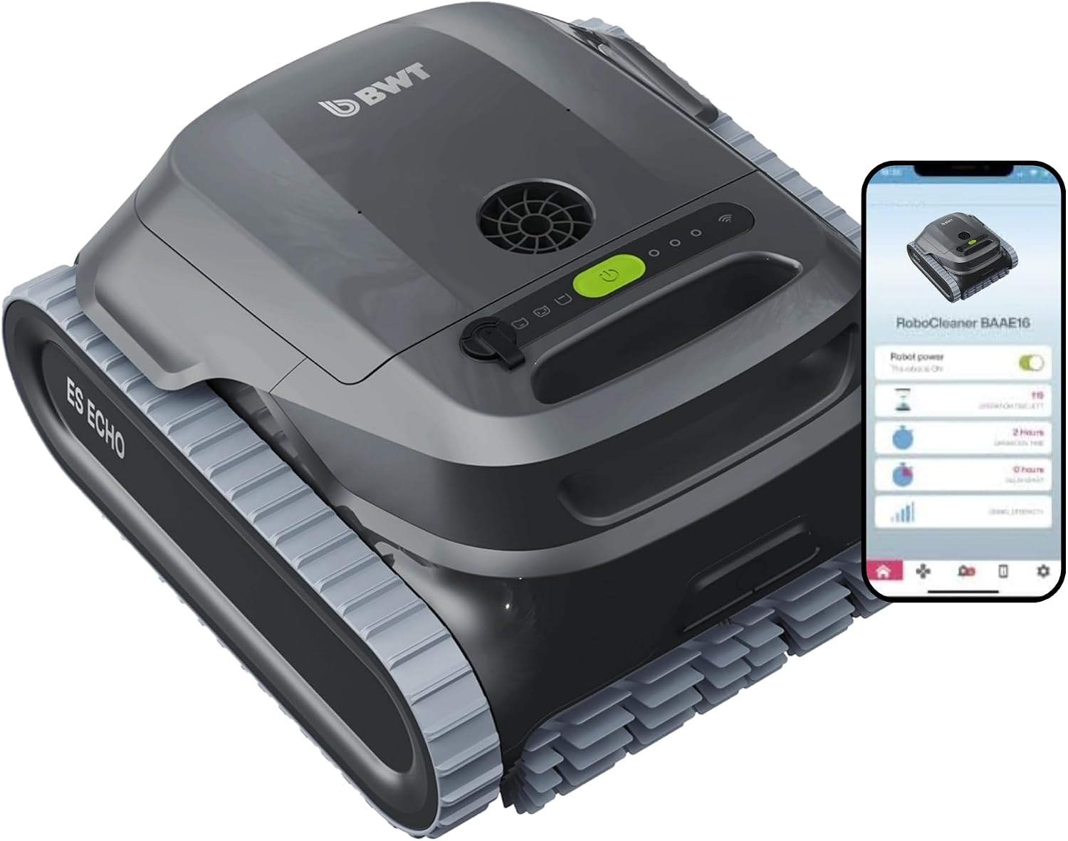 BWT ES Echo Cordless Robotic Pool Cleaner, Cleans Floor, Walls & Waterline, Up to 3-Hour Runtime, 4,000 GPH Suction, for Above-Ground & In-Ground Pools