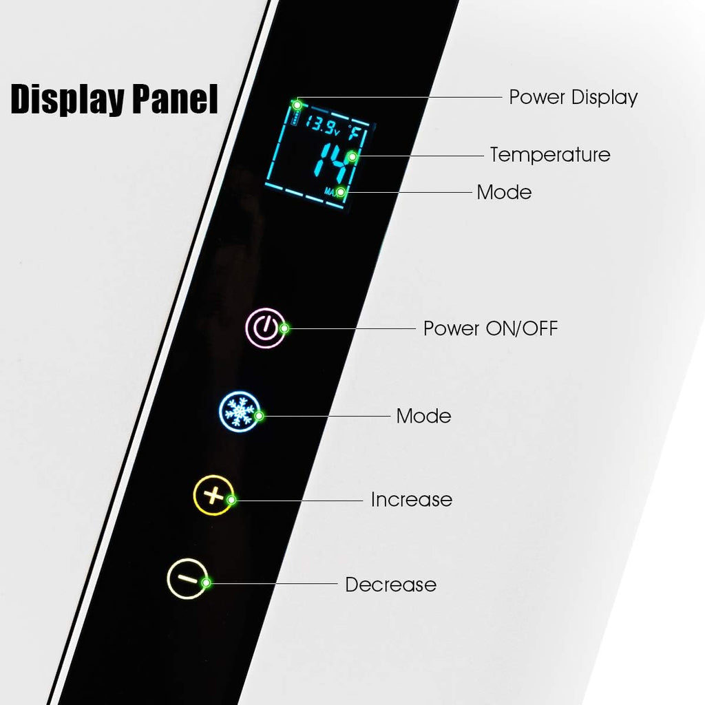COSTWAY Compact Car Freezer, Portable Travel 12V Fridge, with Compressor, Double Handles, LCD Display Screen for Car and Home, Camping, Truck Party, Travel, Picnic Outdoor (16 Quart)