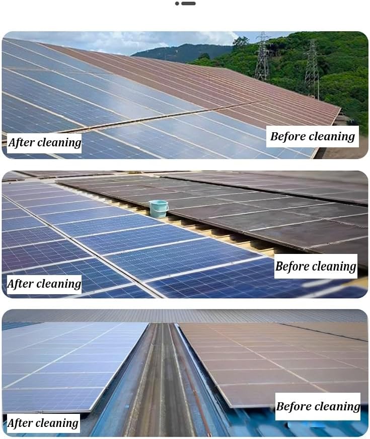 Telescopic Water Solar Panel Cleaning Brush w/Adjustable Brush Head, Electric Pool Cleaning Brush, Fed Solar Panel Cleaning Kit, for Cleaning Cars Trucks Vans Swimming Pool Billboard(18.04')