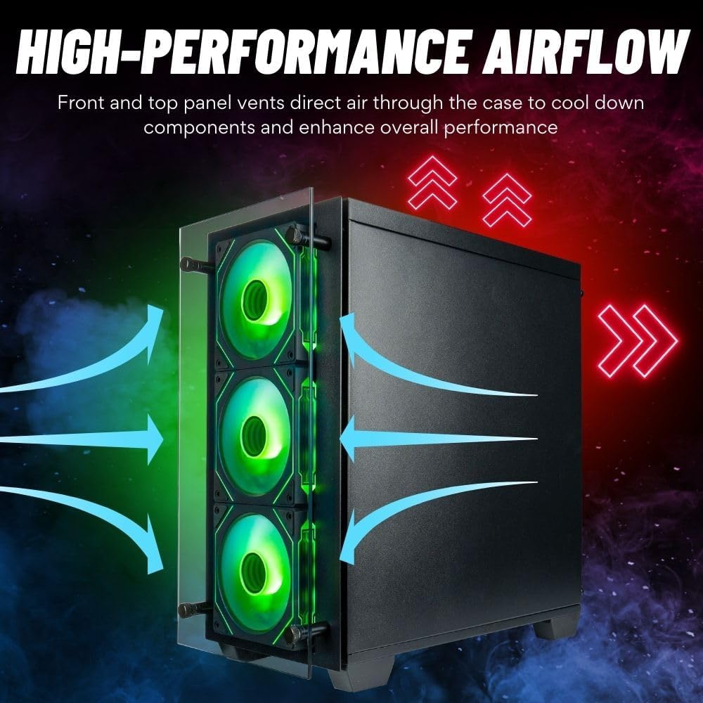 Stratos Micro RTX 5080, Ryzen 7 9800X3D, 64GB DDR5 RAM, 2TB NVMe SSD, Gaming Desktop PC w/Windows 11 Pro, 3-Year Warranty, RGB Keyboard+Mouse, Internal Wi-Fi 6E, 3X DP & HDMI