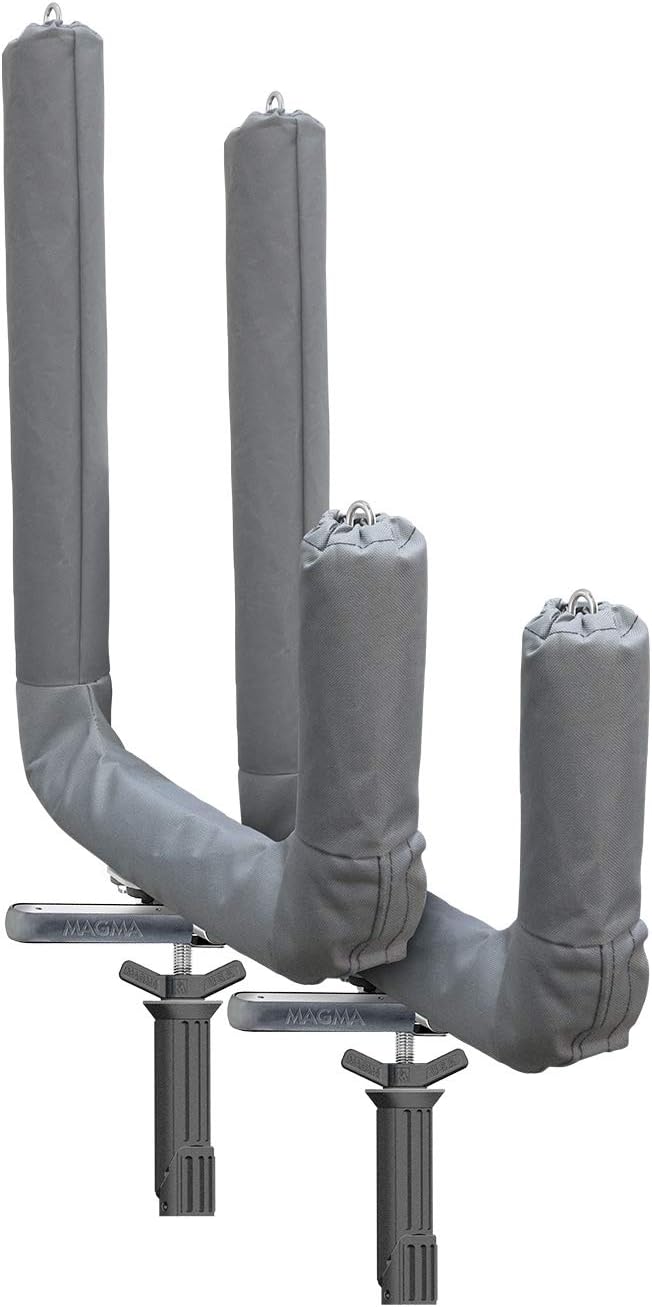 MAGMA Kayak/SUP Boat Rack R10-625 - 304 Stainless Steel Storage for Kayaks & Paddle Boards - Fits Standard Rod holder - Includes Padding & Tie-Down Points - Quick-Release Knob System