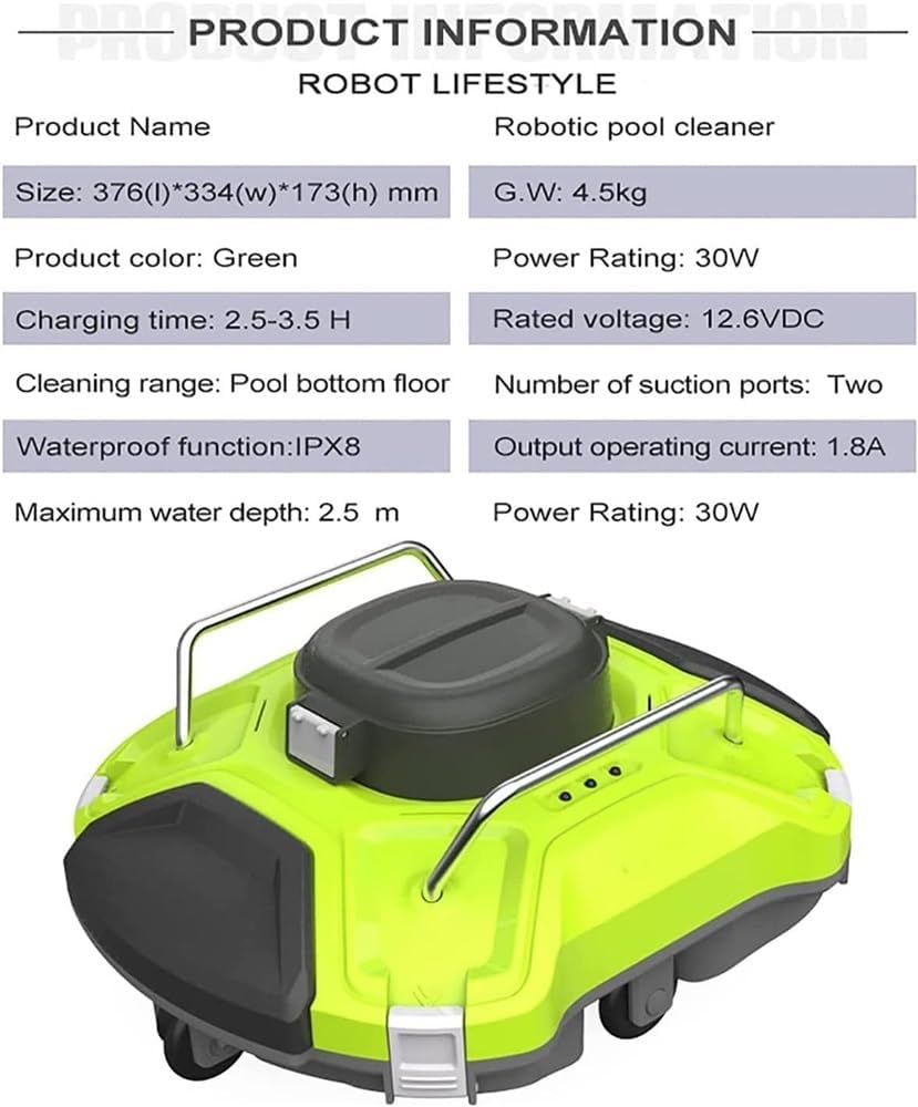 Robotic Pool Cleaner Fully Automatic Swimming Pool Cleaning Robot Wireless Intelligent Cleaning Underwater Cleaning Suction Device Rechargeable