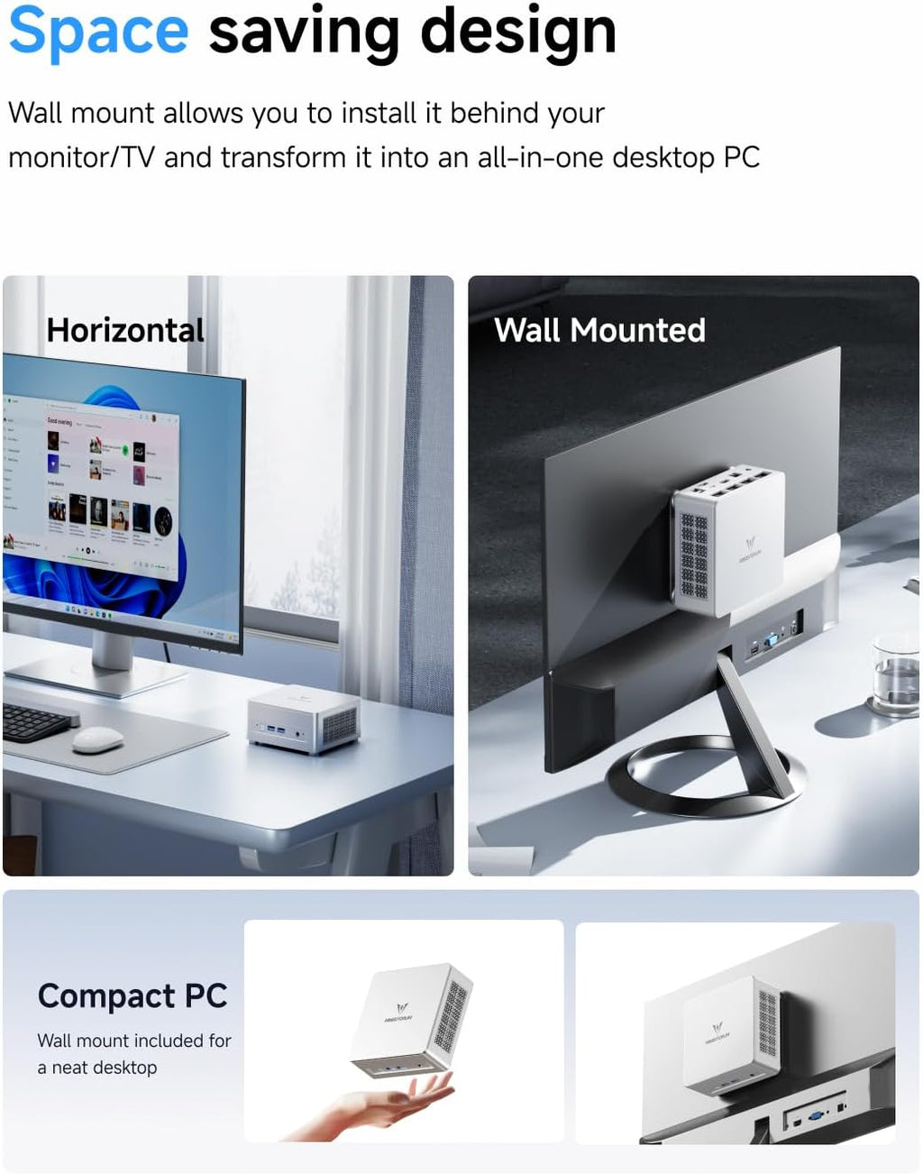 MINISFORUM Mini PC UM750L Slim AMD Ryzen 5 7545U 32GB RAM 1TB SSD Desktop PC, HDMI|DP|USB4 Video Outputs, 2.5G LAN Port, WiFi 6E+BT5, 4xUSB Port AMD Radeon 740M Graphics Micro Computer