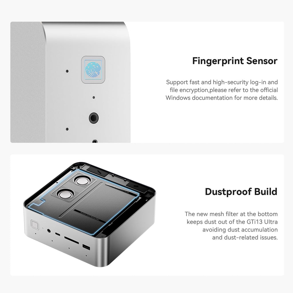 Beelink GTI13 Mini pc, Core i9-13900HK (14C/20T, UP to 5.4GHz) 64GB RAM 2TB NVMe M.2 SSD Mini Desktop Computer, WIFI6+ BT5.2 + 2.5G LAN, Triple Display Output, HDMI/DP/USB-C, W-11 Gaming Mini PC