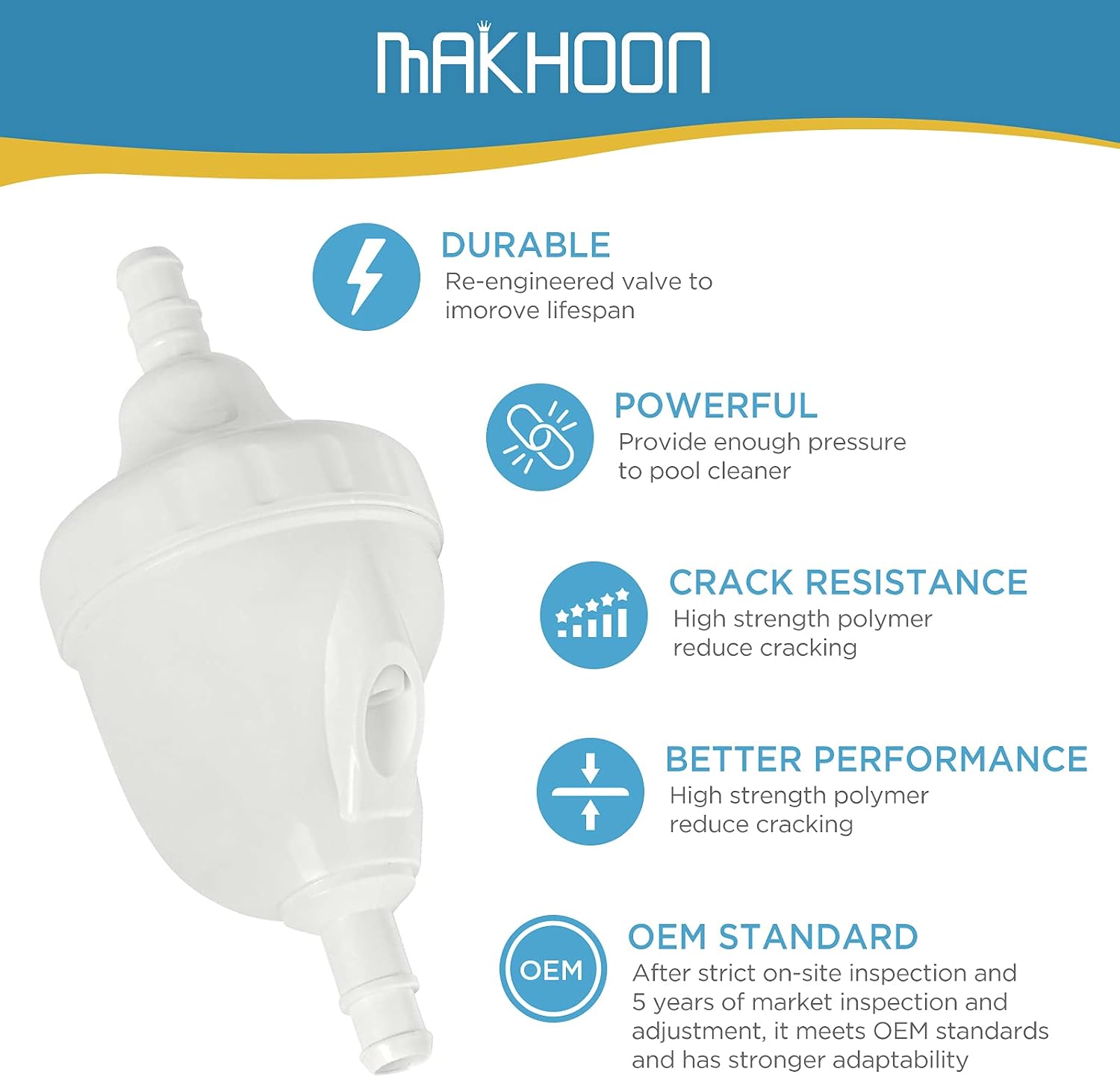 MAKHOON [Upgraded] Pool Cleaner Feed Hose Replacement for Zodiac Polaris 280 380 180 3900 Pool Cleaner Feed Hose G5(Not Compatible with Polaris 360)