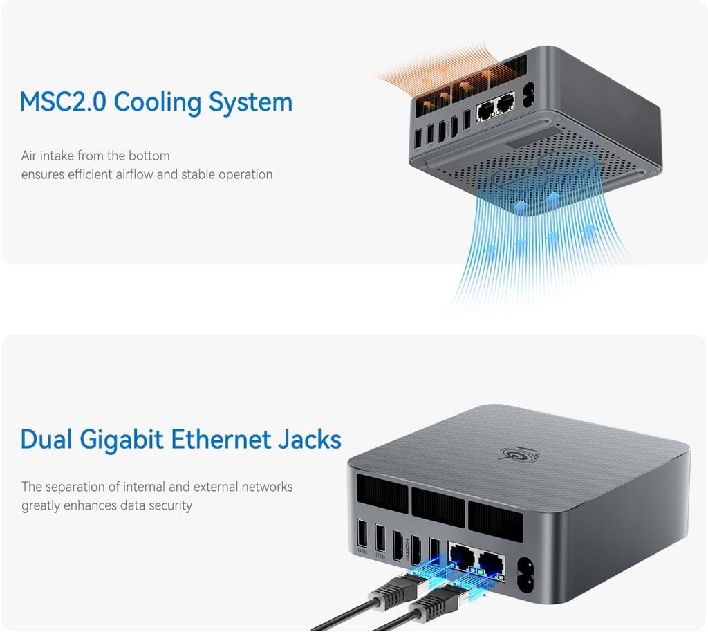 Beelink EQI12 Mini PC W11 Pro, i5-1235U(10C/12T up to 4.4 GHz), 16GB DDR4 500G NVME SSD with UHD Graphics Built in PSU WiFi 6/BT5.2/Dual Display Mini PC Computer