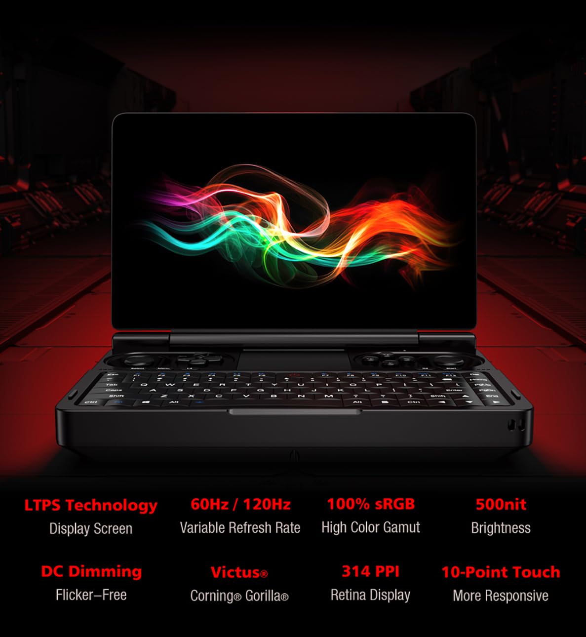 GPD WIN Mini Handheld Game Console, 7' Touchscreen Gaming PC Mini Laptop Gamepad UMPC Win11 [AMD Ryzen 7 8840U 16GB RAM/1TB M.2 NVMe SSD]