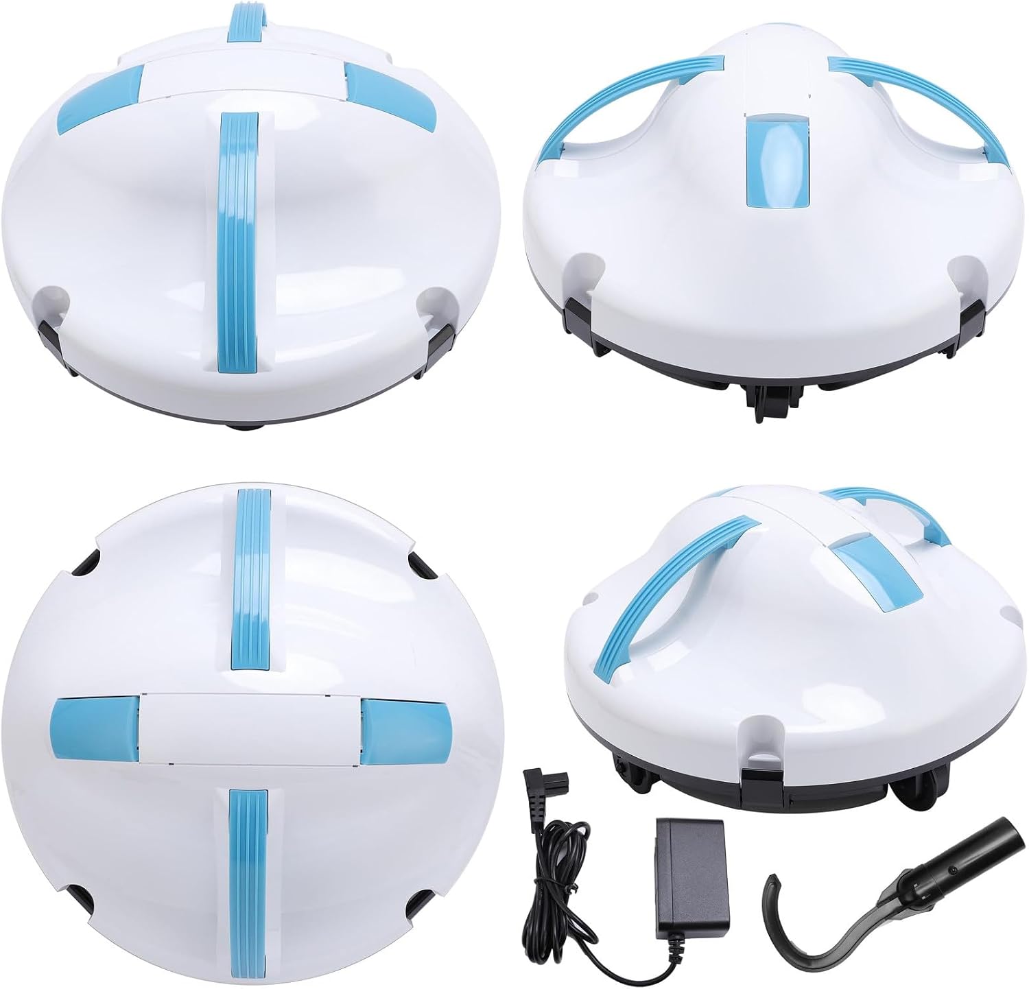 Rechargeable Cordless Pool Vacuum, Robotic Pool Cleaner Cleaning Robot, with Dual Motor, 5200mAh Battery Self-Parking Feature