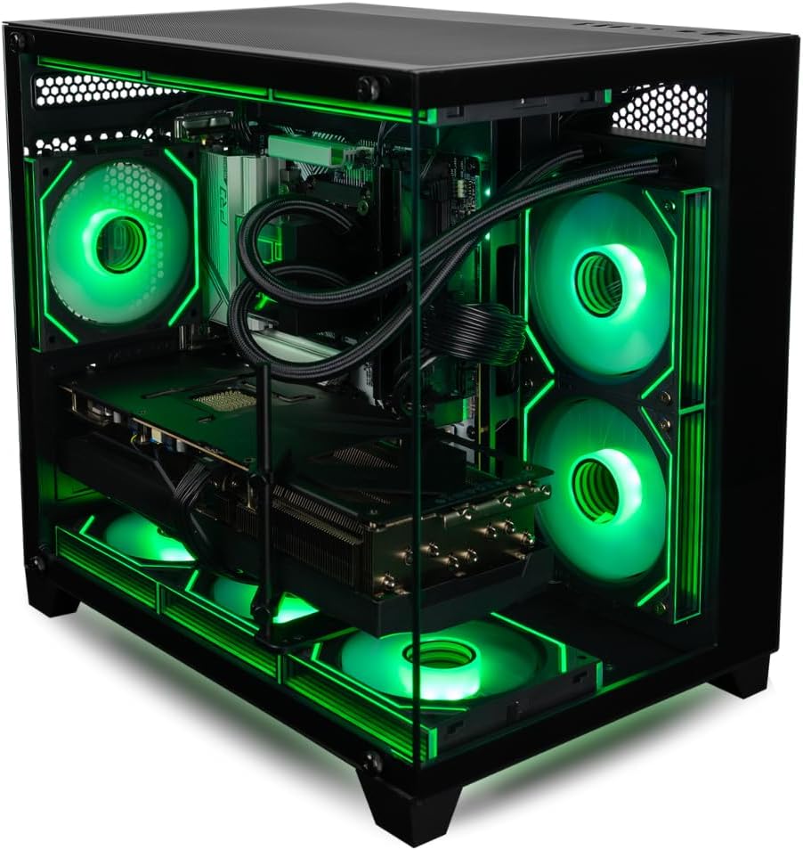 Panorama RX 9070 XT, AMD Ryzen 7 7800X3D, 32GB DDR5 RAM, 2TB NVMe Gen4 SSD, Gaming PC Desktop w/HDMI + DP, USB-C, WiFi 6E + BT, RGB Gamer KB&M, Windows 11 Pro - Best 2025 Prebuilt Tower Computer