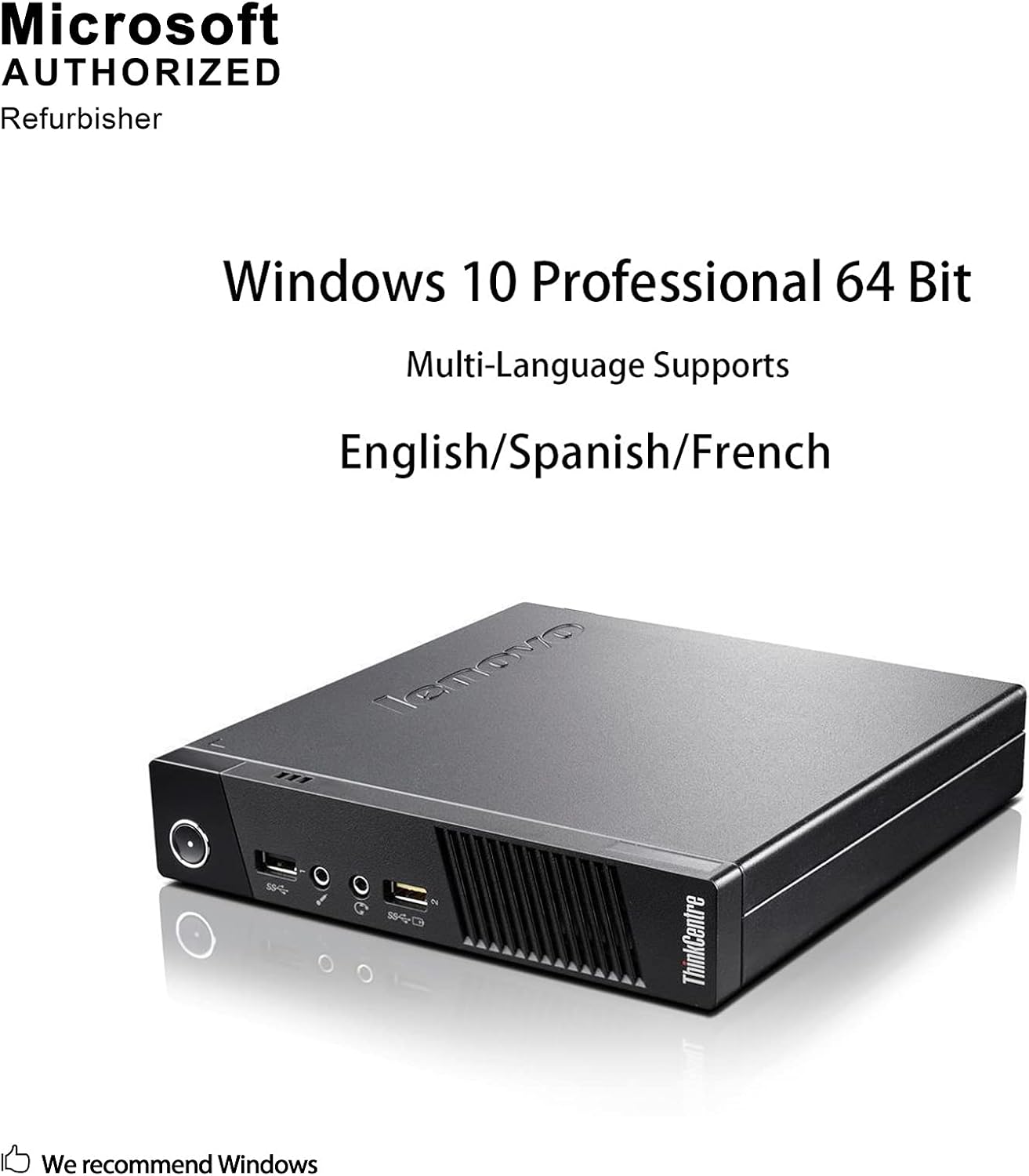 lenovo Think Center M73 Tiny Desktop PC, Intel Core I5-4570T 2.9GHz up to 3.6GHz, 8GB RAM, 240GB SSD, WIFI, BT 4.0, HDMI, USB 3.0, VGA, DP port, W10P64 (Renewed)