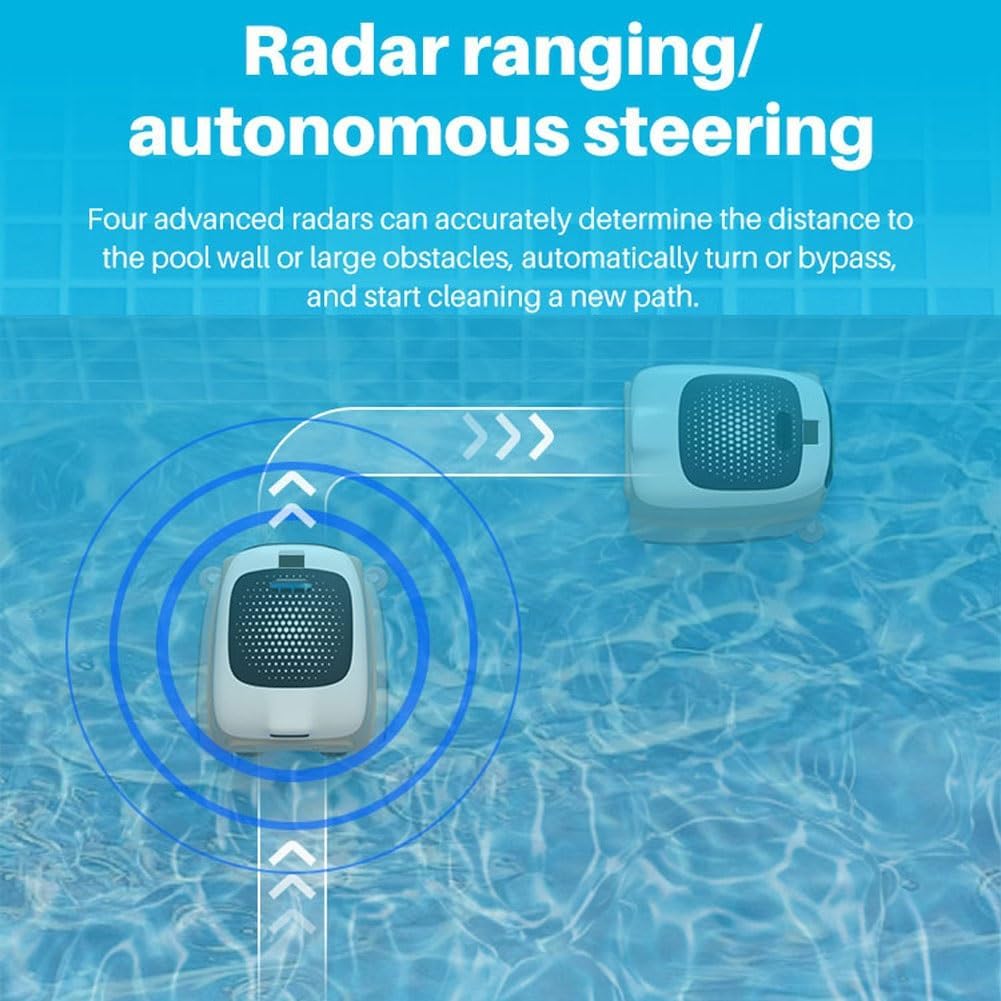 Automatic Pool Skimmer Cleaner Robot,30W Manual Remote Control Pool Surface Skimmer Robotic with 3-Speed Adjustment,10-Hour Continuous Cleaning&2000sq.ft.for Swimming Pools