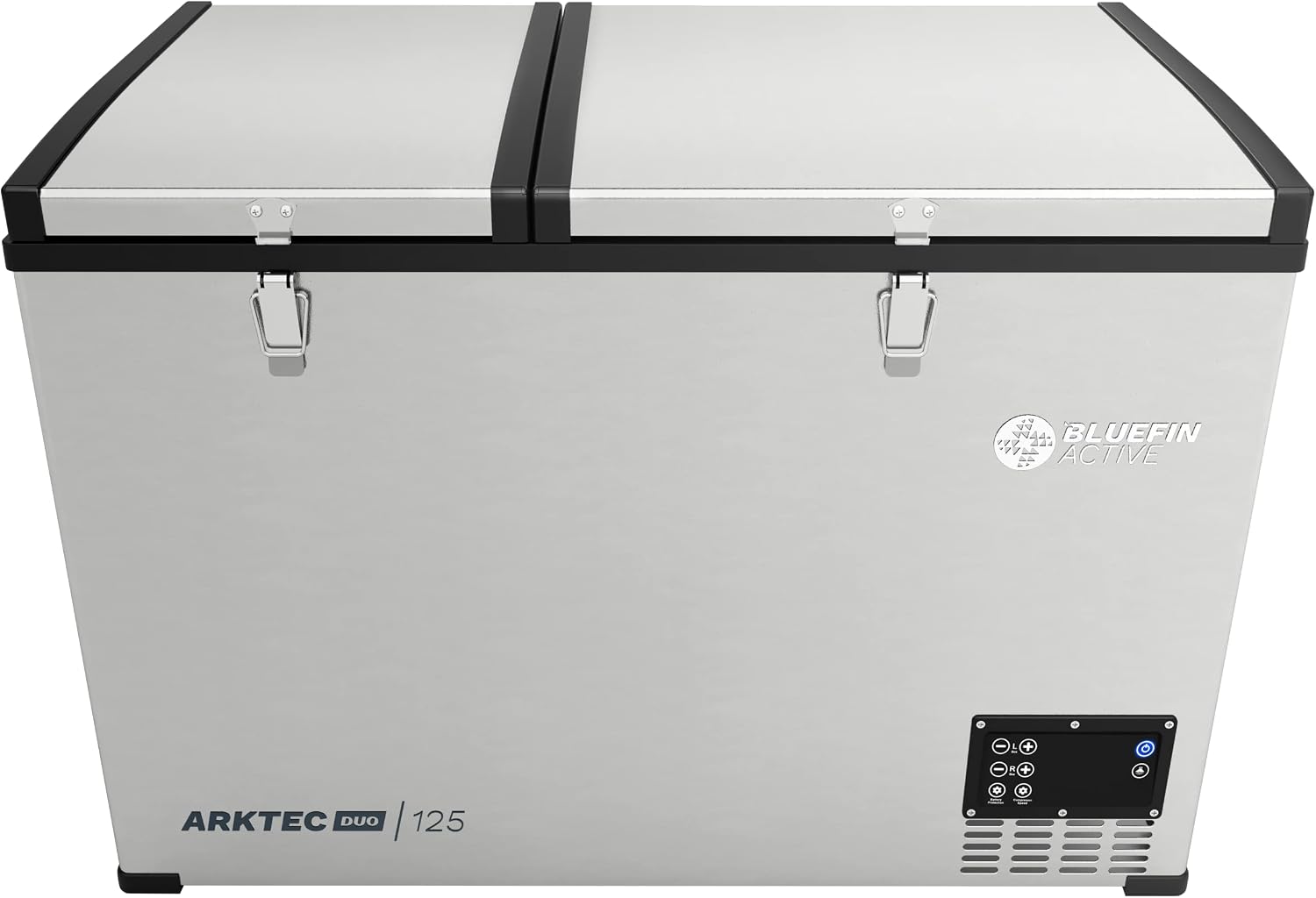 Bluefin Active Arktec Duo 125L | Portable Travel Fridge | Advanced Cooling & Freezing Technology | Energy Efficient Charging | Dual Storage Compartments | Smartphone App Control | LCD | AC & DC