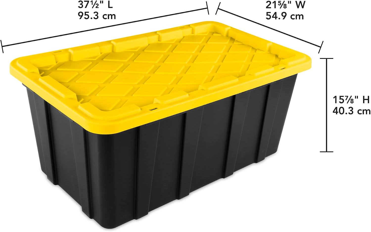 Sterilite 8-Pack Industrial Tote, Plastic Storage Container Bins with Lids, 38 Gallon - Heavy-Duty Organizing Containers for Closet, Bathroom, and Office