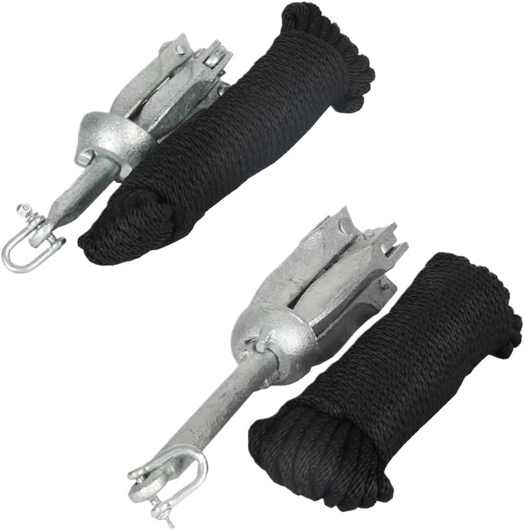 Folding Anchor, Small Mini Metal Anchor for Fishing Boat PVC Inflatable Steel Iron Rope Optional Chain 1.5kg,for Small Boats Canoe Paddle Boards