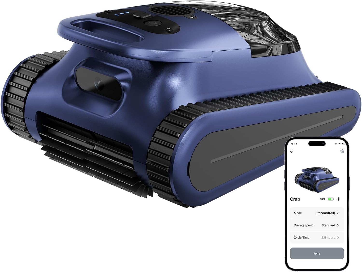 Cordless Robotic Pool Cleaner, Pool Vacuum 180W Brushless Motor, 45000Pa Suction, Wall & Waterline Climbing, Auto Path Mapping, for Pools up to 2150 Sq.Ft.