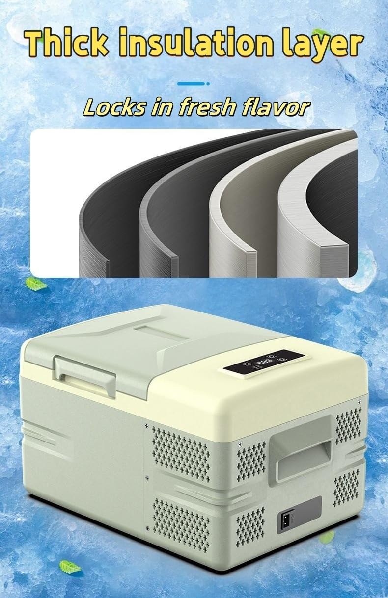 Portable Car Freezer, 12 Volt Refrigerator, Compressor Electric Cooler -20℉~20℉, for RV Camper, Pickup, SUV, Van Boat, Camping, Tailgating, Road Trip, Outdoor Travel(10.4in)