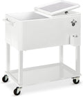 Best Choice Products 80-Quart Outdoor Steel Rolling Cooler Cart w/Ice Chest, Bottle Opener, Catch Tray, Drain Plug, Locking Wheels