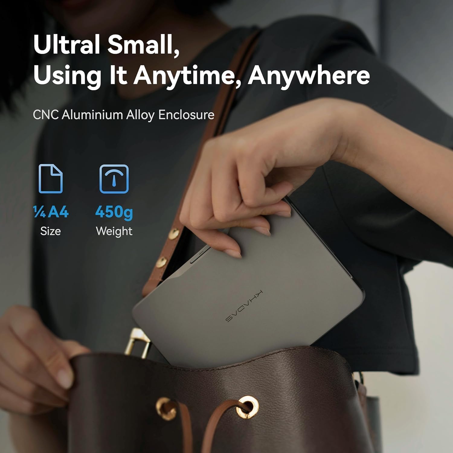 Khadas Mind 1 Mini PC, Intel Core i7-1360P 5.0GHz Micro Desktop Computer with 5.55Wh Standby Battery, 32GB LPDDR5, 1TB PCIe 4.0 SSD, BT5.3, WiFi 6E, Portable Computer for Business Home Office