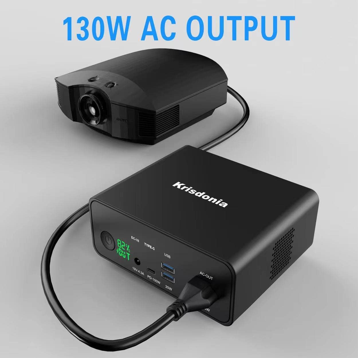 130W Portable Power Bank, 148WH/40000mAh Portable Laptop Charger Battery Backup with 110V AC Socket/ 100W Type-C Port/2 USB QC3.0 for CPAP Outdoor Camping Trip Hunting Emergency
