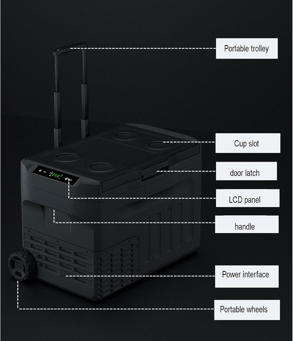 Car Refrigerator 12V/24V Portable Freezer Fridge220V Electric Compressor Cooler for Christmas's Day Gift, Skincare, Beverage, Food, Home, Office and Car,35L
