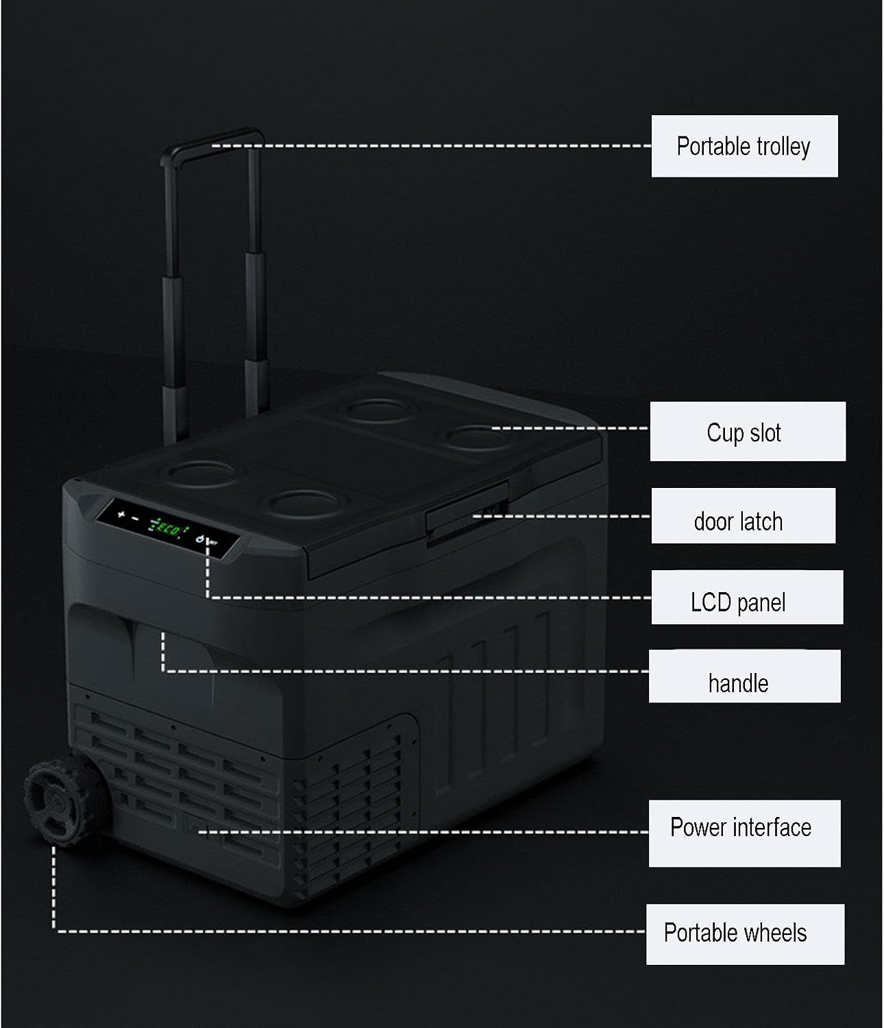 Car Refrigerator 12V/24V Portable Freezer Fridge220V Electric Compressor Cooler for Christmas's Day Gift, Skincare, Beverage, Food, Home, Office and Car,35L