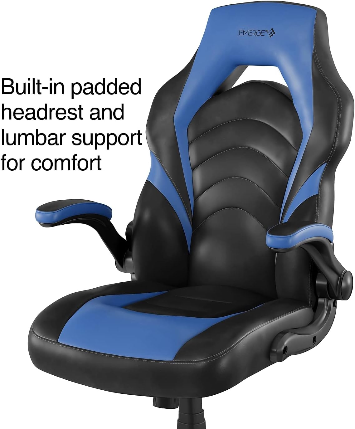 Staples Emerge Vortex Gaming Chair, Ergonomic, Adjustable Height, Swivel, Black, 2-Pack